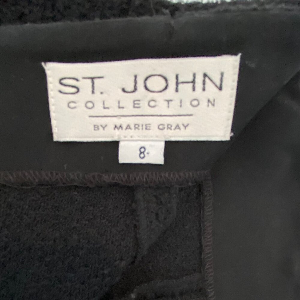 St John Collection black knit pencil skirt Women's 8, quiet luxury, designer - Picture 7 of 8
